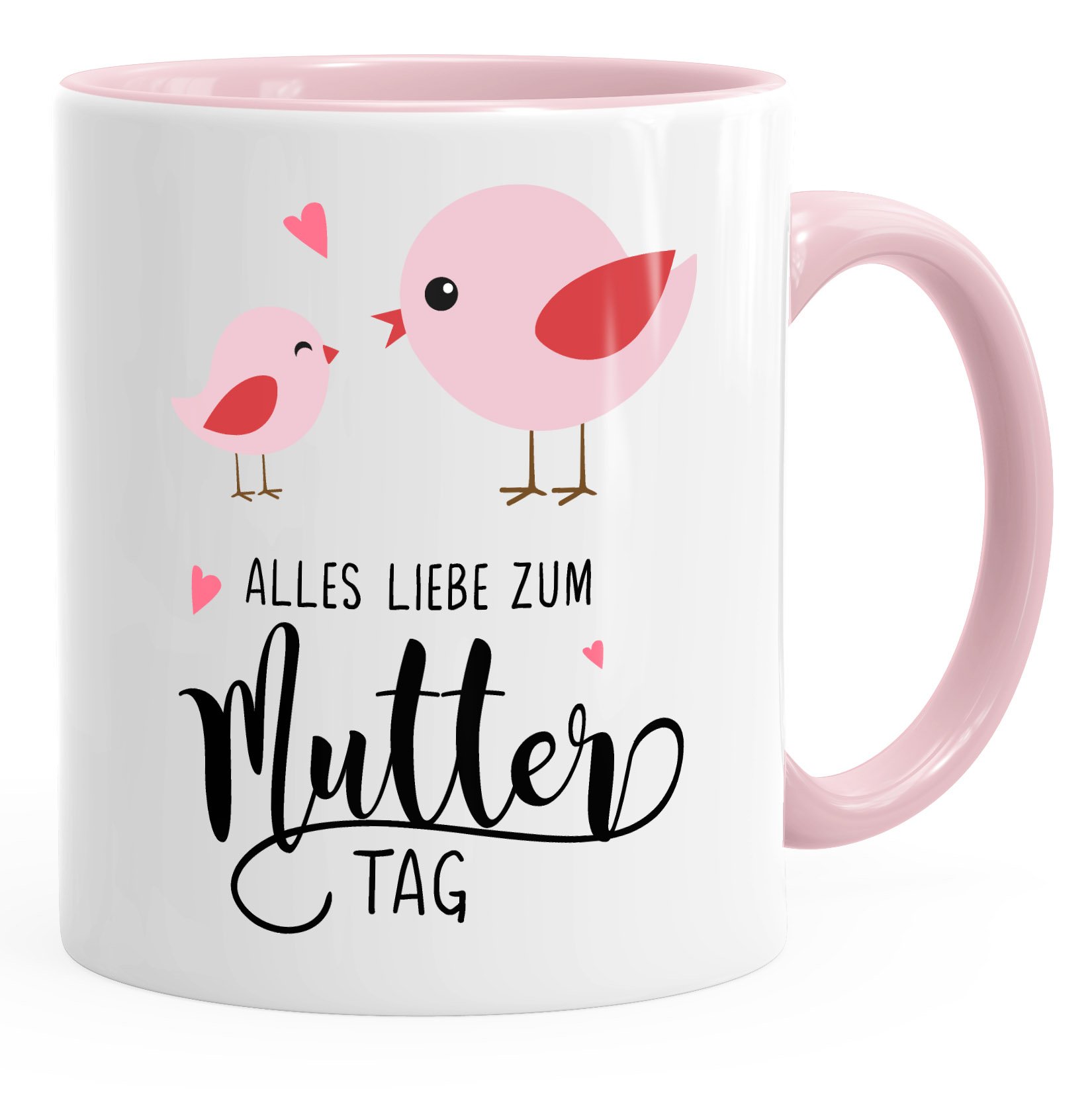 Coffee Mug Alles Liebe Zum Mother's Day Cactus Cactus, Ceramic, Birds - Inner Pink, One Size