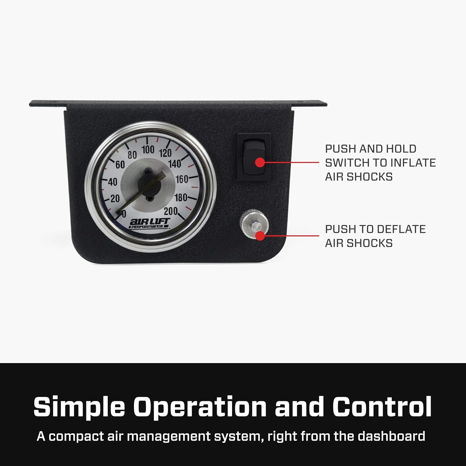 Air Lift Air Shock Controller Air Compressor and Pressure Gauge - 25804 - Image 4