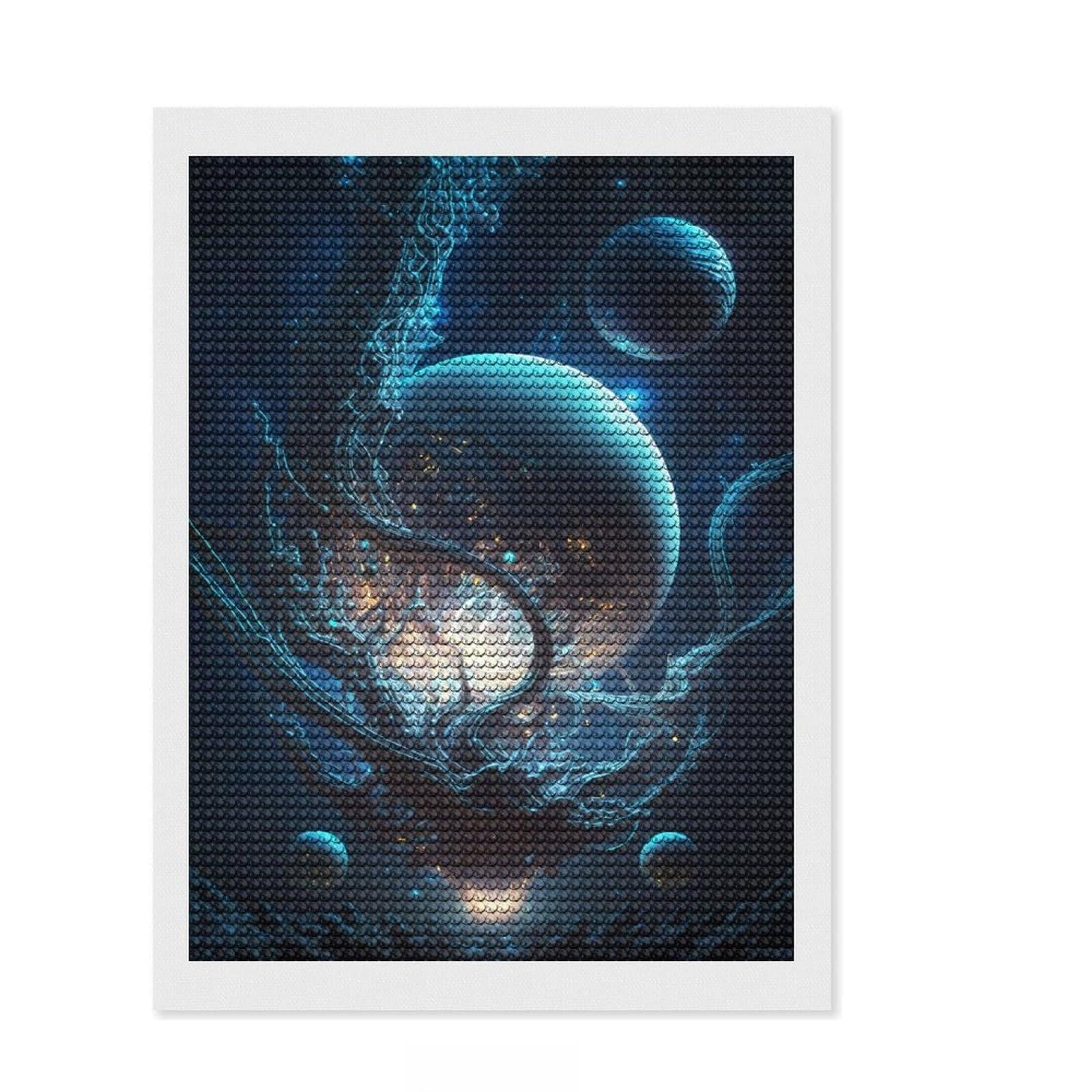 Junmoney Nebulous Interspace Full Drill Diamond Painting Kit 12"x16", Good for Quiet Evenings, Fun Craft Experience, Living Room Decor, Gift Idea