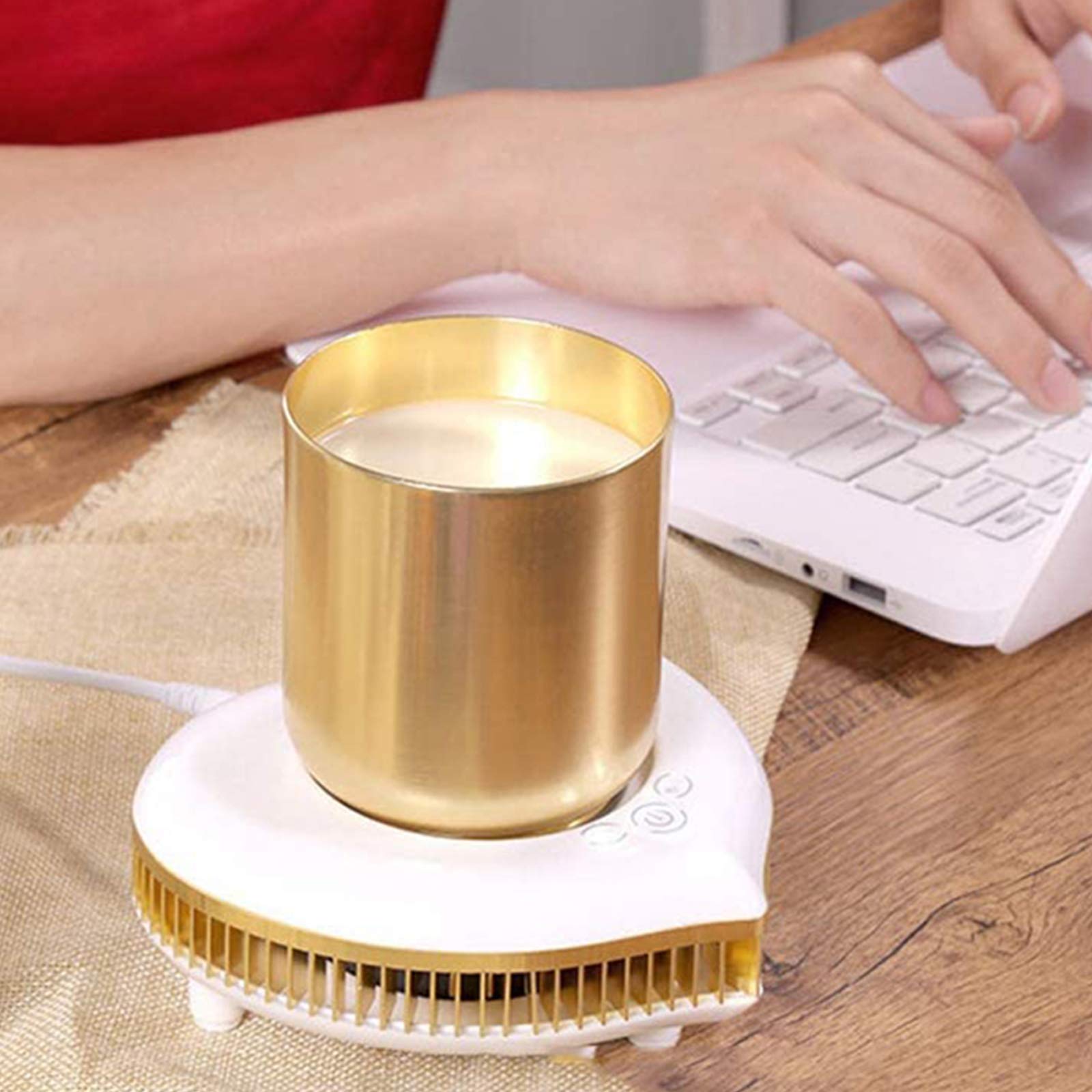 Refrigeratore Portatile Tazza Mini Frigorifero delle Bevande a Forma di Cuore di Modo Creativo Birra Drink Chiller, Casa di Refrigerazione Cup Veloce più Caldo e di Raffreddamento Cup,d'oro