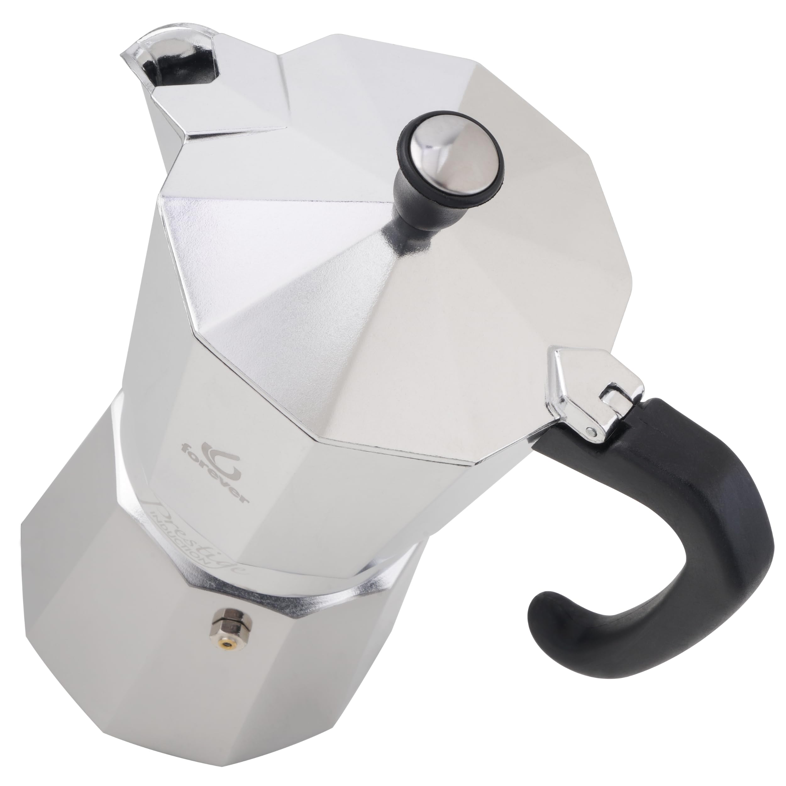 FOREVER Espressokocher für Induktion, Miss Moka Prestige Induction, Espressokocher für Zuhause, tragbare Kaffeemaschine für Reisen, inklusive Silikondichtung (9 Tassen)