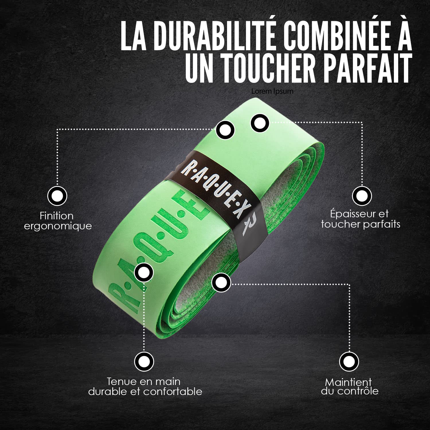 Raquex Enhance Grip pour Raquettes : Grip de Tennis, de Badminton, de Padel, de Squash. 14 Couleurs. Grip de Remplacement Raquette de Tennis Autocollant de qualité supérieure