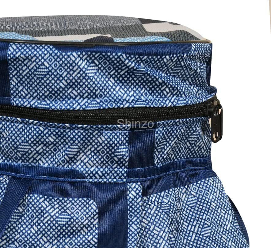 Image of Woah Cotton DustProof and Dustproof LPG Gas Cylinder Cover| Top Design Stain| Dust| DustProof PVC LPG Gas Cylinder Cover, Polyester Gas Tank Cover Fits StandardG (Pack of 2, Blue Flower)
