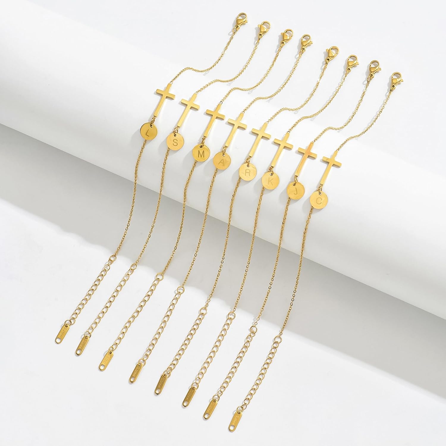 Initial Ankle Bracelets for Women Dainty Cross Chain Anklet Personalized A-Z Coin Disc Letter Ankle Bracelet Summer Beach Jewelry - Image 6