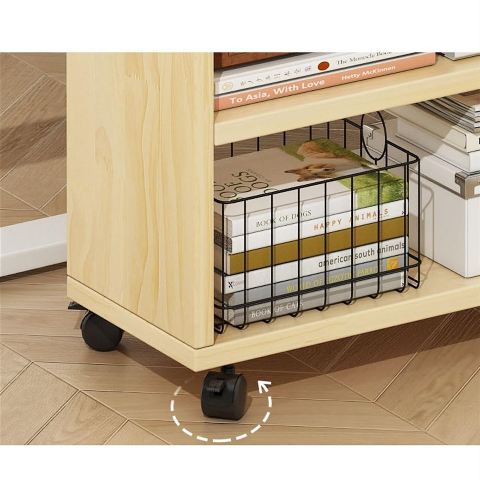Biurowa szafka na dokumenty pod półką biurową, wózek do przechowywania, mobilny wielowarstwowy regał z organizerem na dokumenty na kółkach, 43 cm