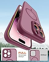 Vista 49 de TOCOL Funda magnética 3 en 1 para iPhone 15 Pro, mejorada [protección completa de cámara] con 2 protectores de pantalla, compatible con MagSafe, Gris