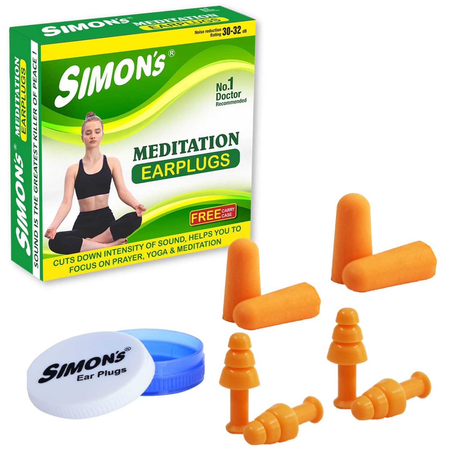 Simon’s Meditation Earplugs – Combo Pack with Silicone reusable, washable Earplugs and Soft Foam disposable earplugs for meditation and sleep, blocks noise and surround sound, Reusable and disposable Earbuds used by Adult and Kids – Pack of 4 P (B07F6KGFLL) Amazon Price History, Amazon Price Tracker