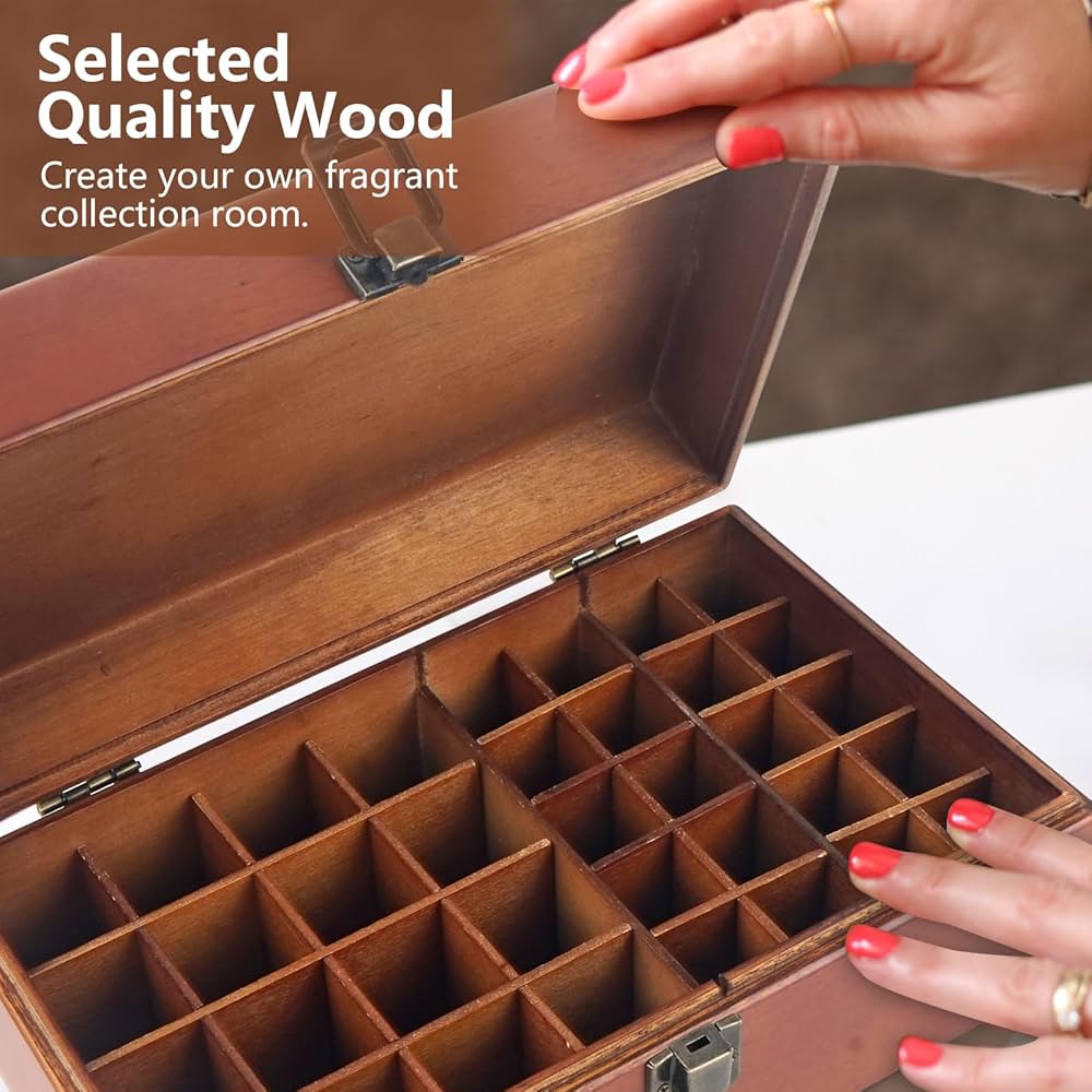 アロマ木箱 エッセンシャルオイル 収納ケース 木製 アロマオイル 収納