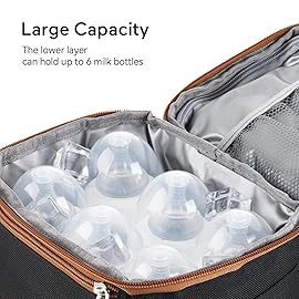 Momcozy Insulated Baby Bottle Bag, Multi-Function Breastmilk Cooler Bag, Fit as Wine Carrier or for Milk Bottles Like Dr. Brown, Comotomo, Philips, Nuk, Lansinoh, etc.