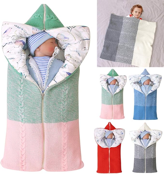 XingYue Direct Nursery,Bedding,Blankets & Swaddlers,Swaddles XingYue Direct Newborn Baby Swaddle Blanket Stroller Wrap Adjustable Sleeping Mat Thick Warm Sleeping Bag Sleeping Sack for 0-6M Baby Girls Boys