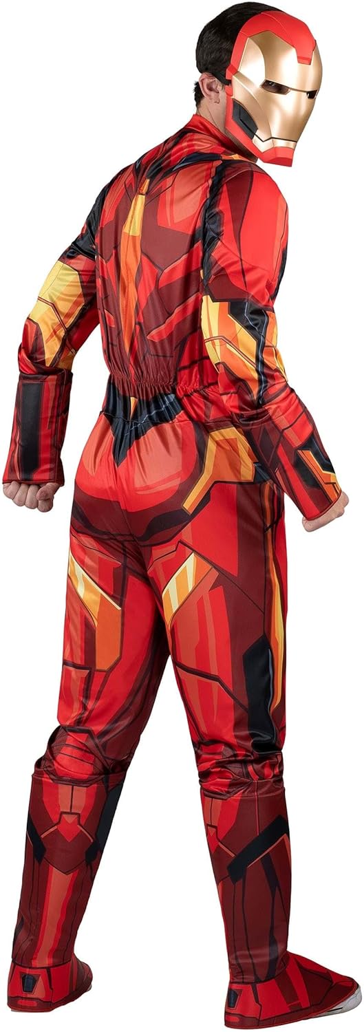 MARVEL Adult Iron Man Costume - Padded Jumpsuit and 3D Plastic Mask - Image 4