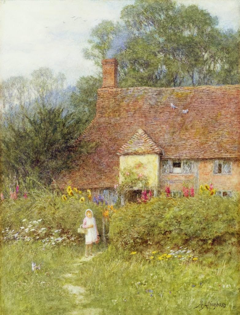 Lienzo decorativo vintage 60x90cm, pintura mural de Helen Allingham para dormitorio 5