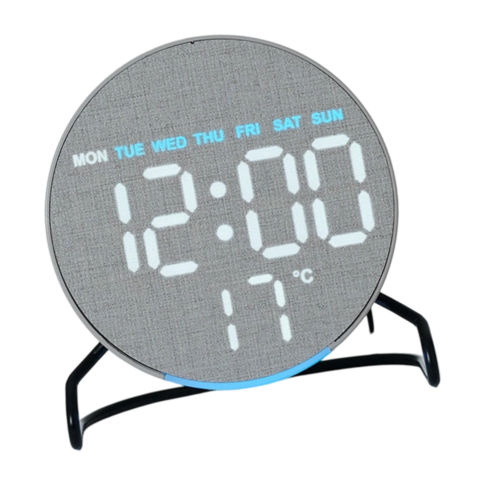 NMFLAB Wood Grains LED Digital Alarm Clock with Temperature Display Brightness Ambients Night Light Countdown Timer Electronic Clock