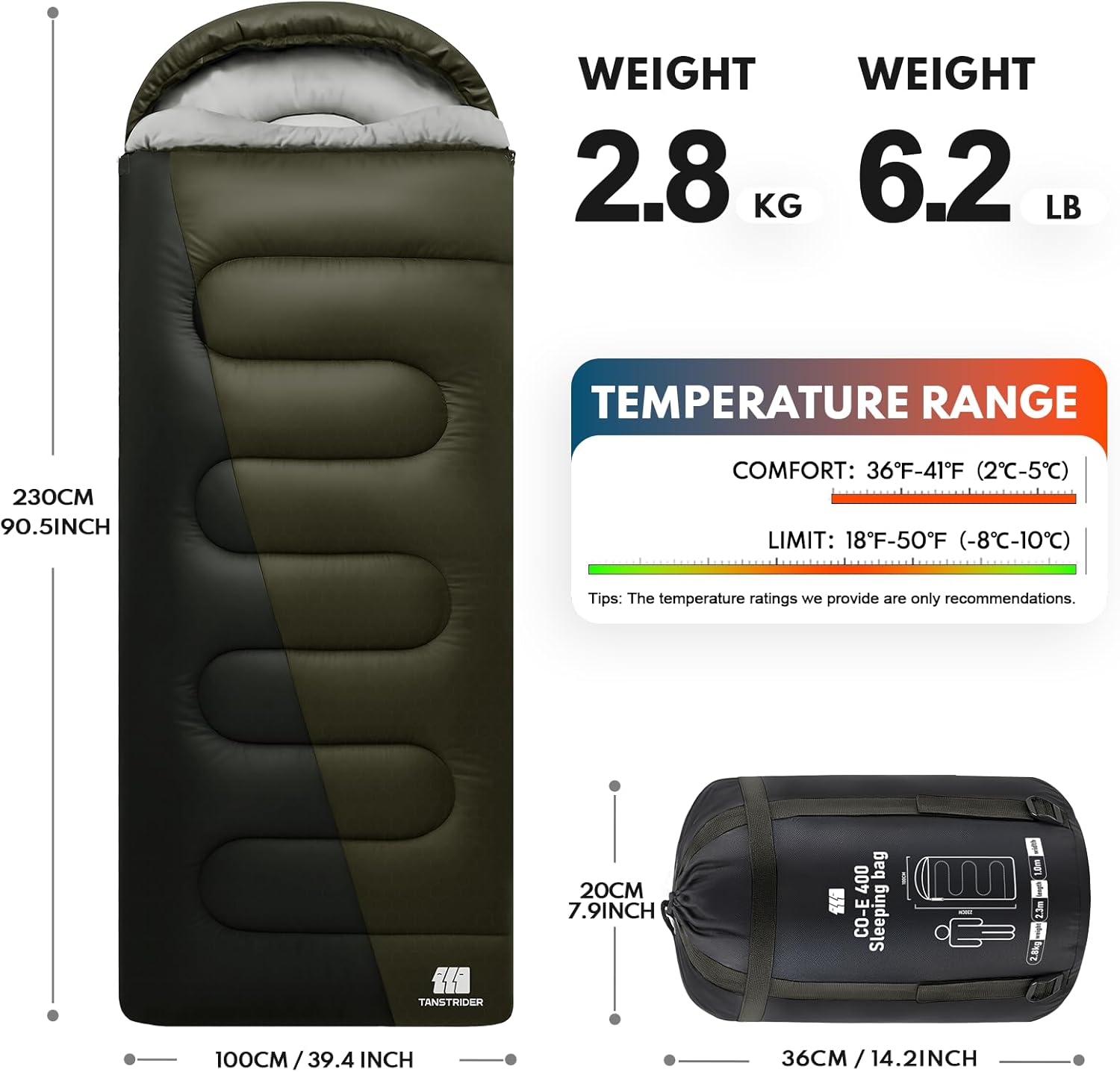 Sleeping Bags for Adults Cold Weather & Warm,Backpacking Camping Sleeping Bag for Tall Girls Boys,Lightweight,Compact,Waterproof Camping Gear for Traveling,Hiking,Hotel,Outdoor & Indoor