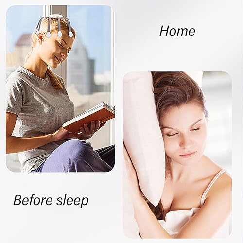 Miniatura 6 de Dpofirs Masajeador eléctrico de cuero cabelludo, masajeador de cabeza de 360 grados con 5 modos, masajeador de cabeza recargable portátil con LED