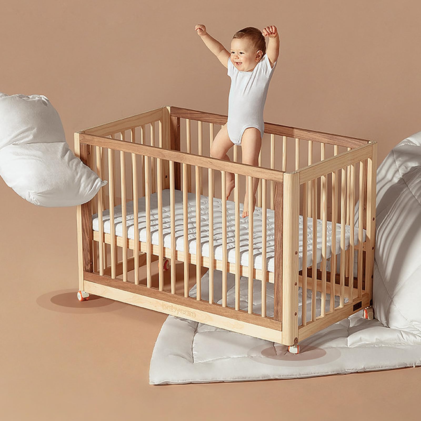 4 Pièces Roulettes pour Lits et Meubles d'Enfant, Convient pour Meubles et Poussettes d'Enfant (Blanc)