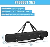 Vista 11 de 60" Multifunctional Tripod Bag, Heavy Duty Tripod Carrying Case with Dual Compartment for Music Stand, Mic Stand, Speakers Stand, Tripods, Lights