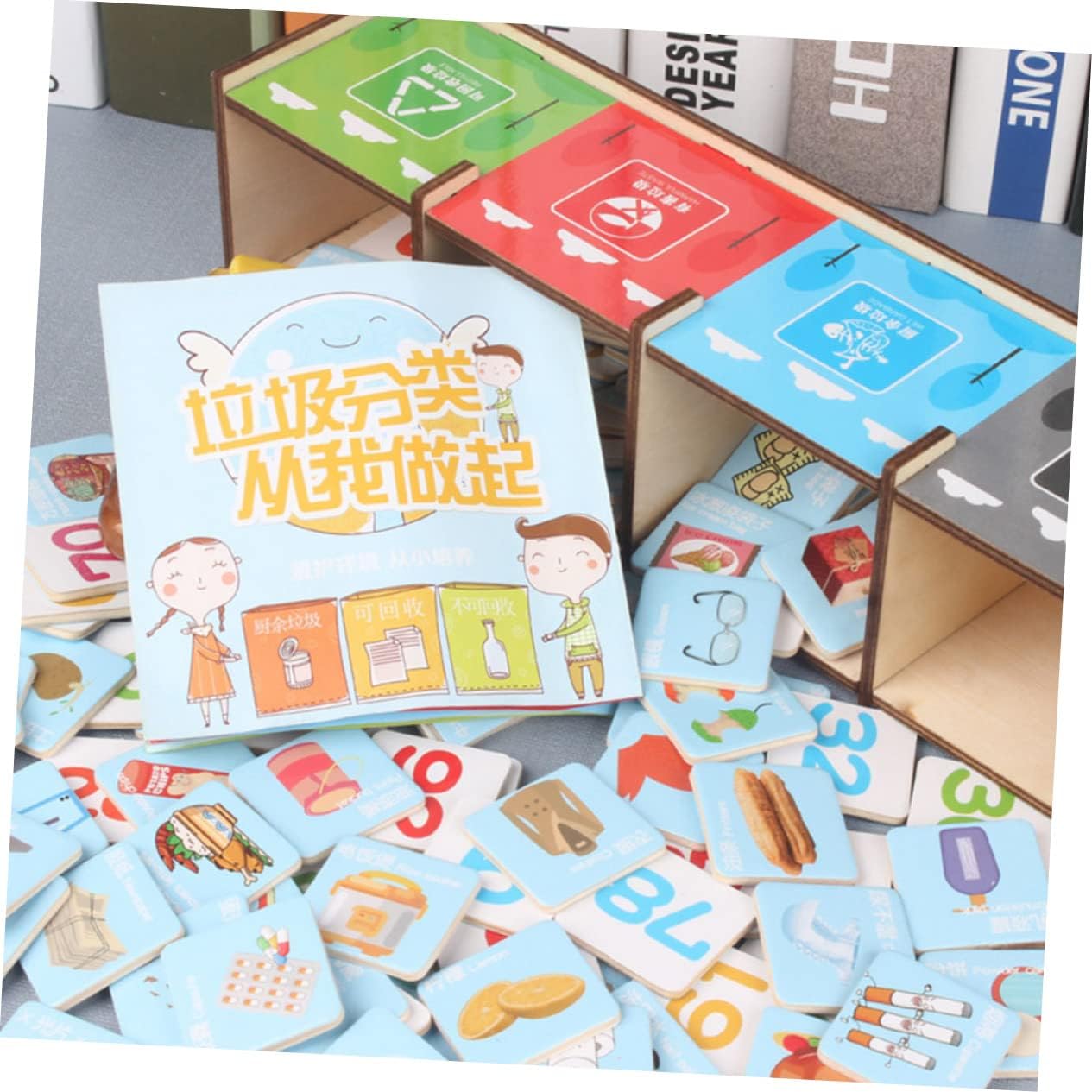 DECHOUS Educational Boys and Girls Garbage Sorting Toys of Desktop Toys Cognitive Development Interactive Plaything Trash Can Game for Early Learning
