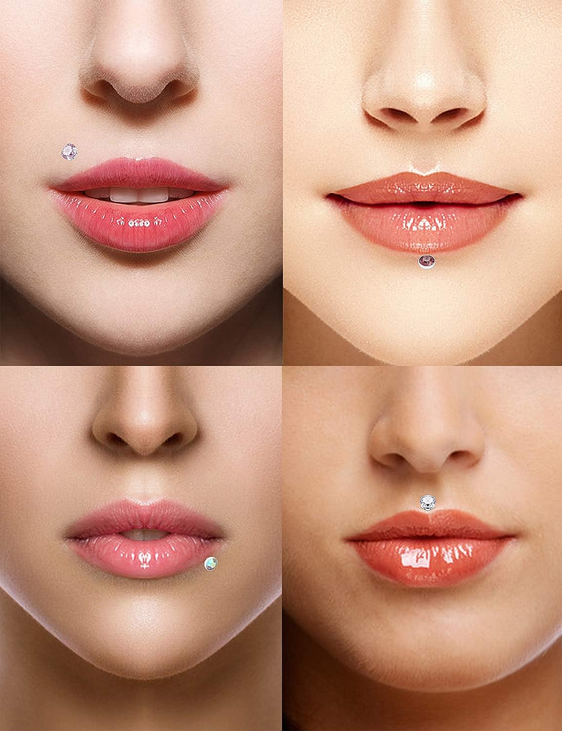 SCERRING 16g Lip Rings Labret Monroe Lip Rings Nail Tragus Helix Cartilage Earrings Studs Ring Medusa Piercing Jewelry Retainer 8mm 10mm 48PCS - Image 3