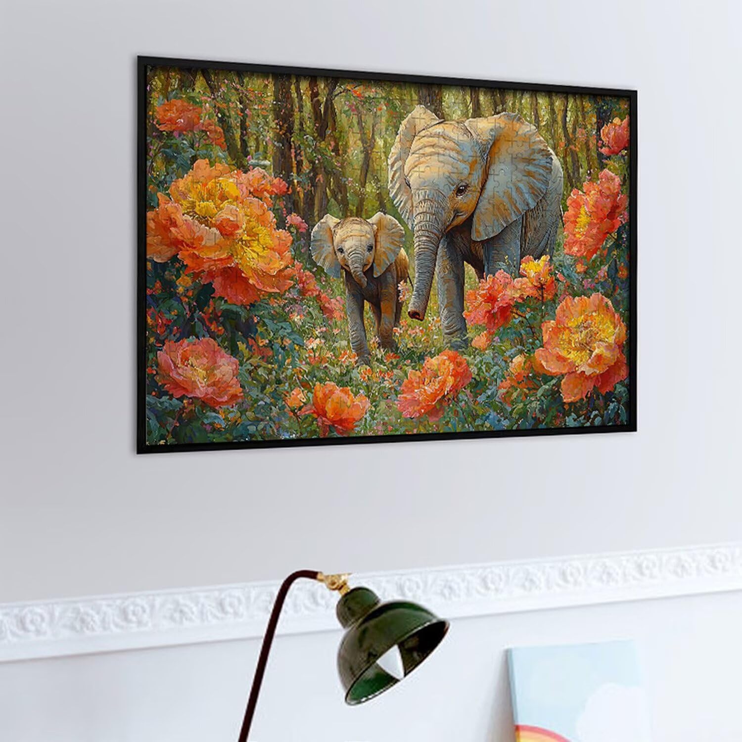 1500 Pezzi di Puzzle, elefanti forestali1500 Pezzi di Puzzle per Adulti, Regalo di Anniversario, Regalo di Natale, Decorazione Della Casa, Prevenzione Della Degenerazione Cerebrale Negli Anziani v707