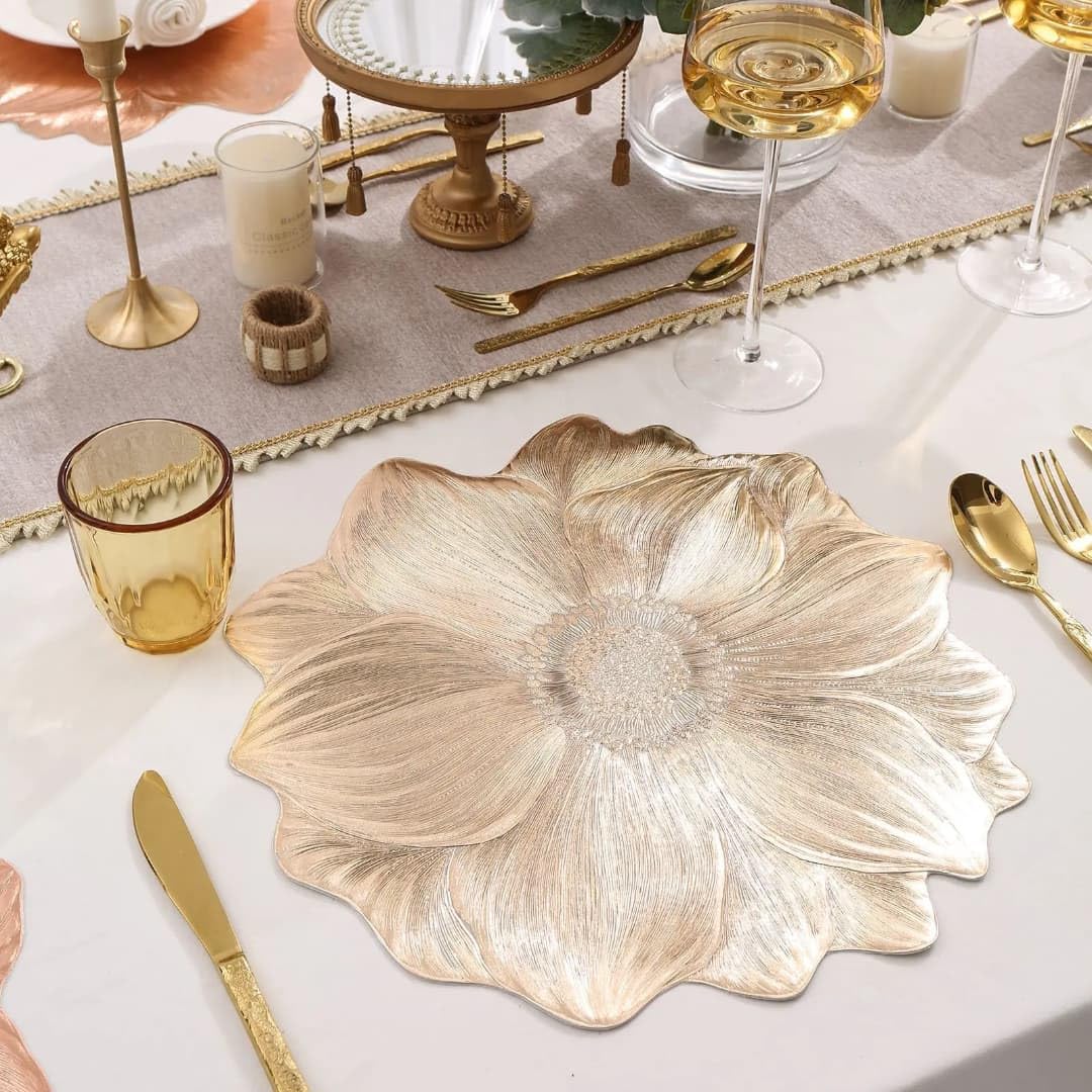 Sunflower Table Mats & Gold Runner Set - Dining Decor -2