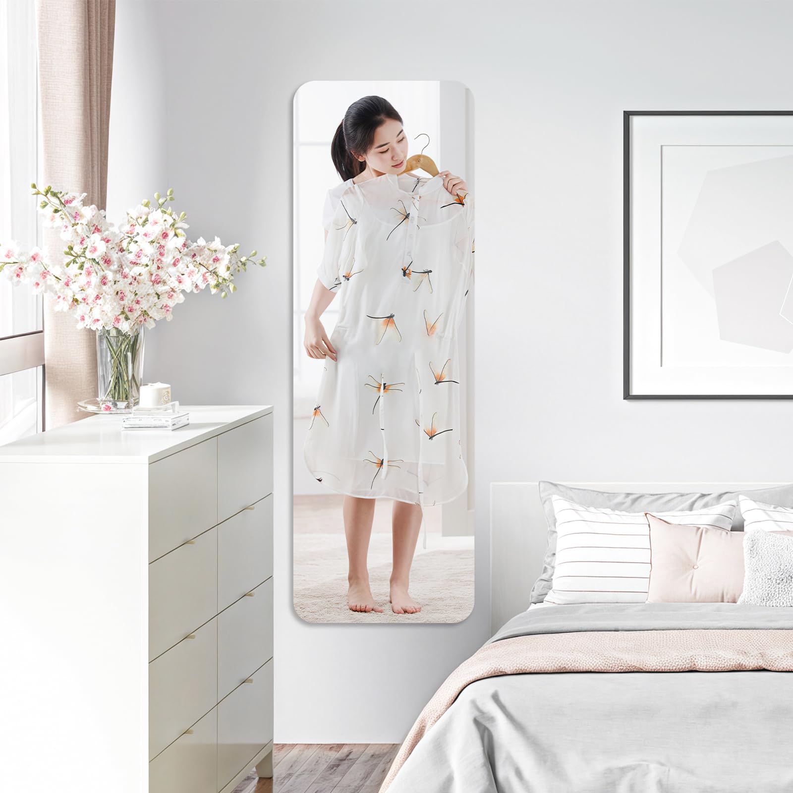 Amazon.co.jp: 姿見鏡 鏡 どこでも貼れる割れない鏡 4枚セット 全身鏡