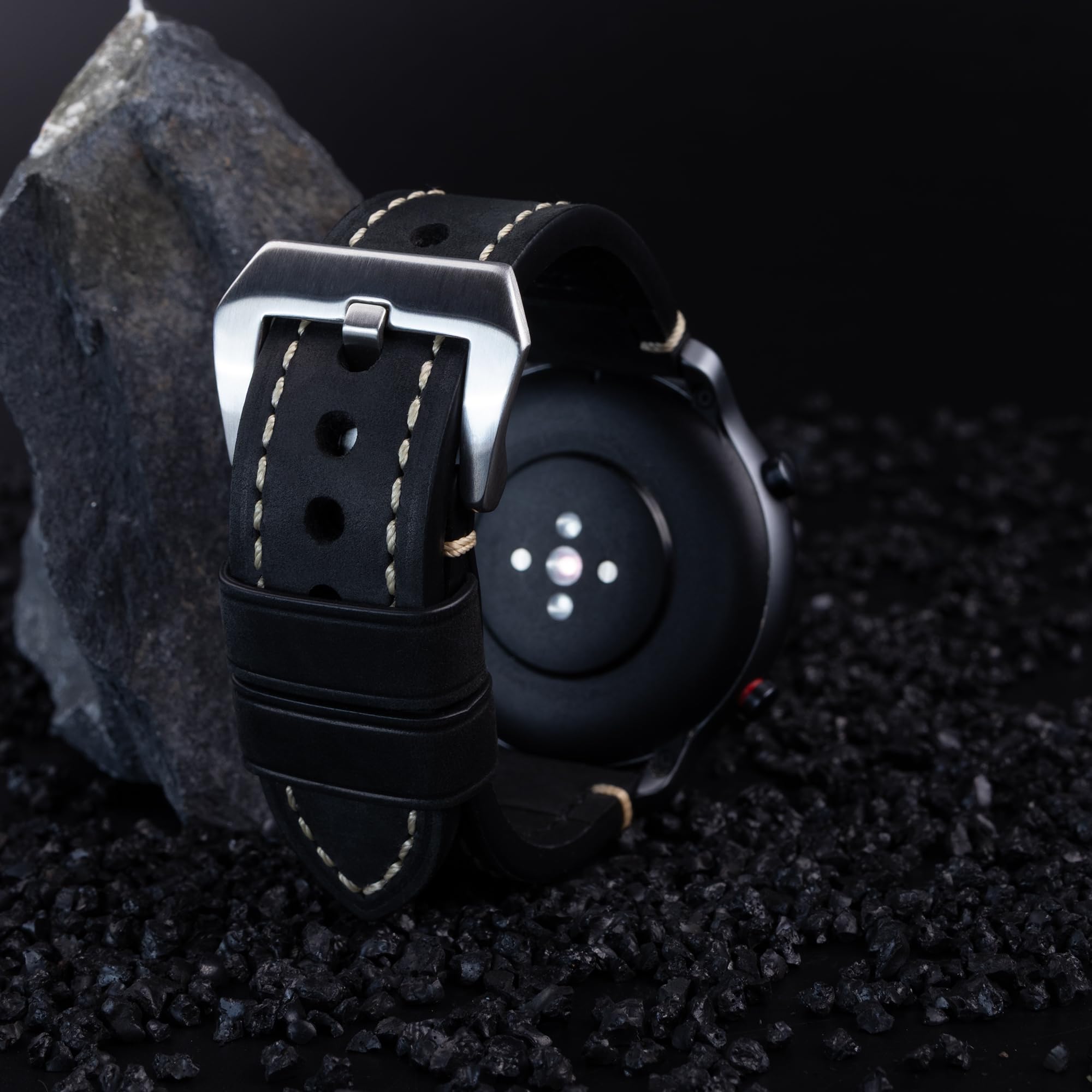 Cinturino di ricambio vintage in vera pelle per orologio da uomo e donna con fibbia in acciaio inox nero marrone 20 mm 22 mm 24 mm