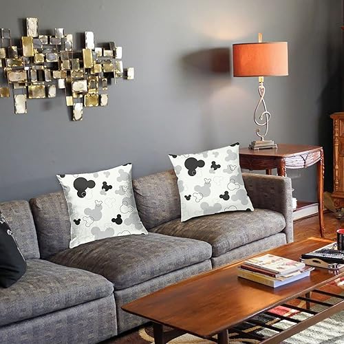 Miniatura 7 de Paquete de 2 bonitas fundas de almohada de dibujos animados estándar para sofá, cama, fundas decorativas para el hogar, 18 x 18 pulgadas (colorido 1)