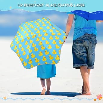 Kids' Handle Umbrella UV Protection Yellow Rubber Ducks Stick Umbrella - Automatic Open Compact Travel Windproof for Girls Boys
