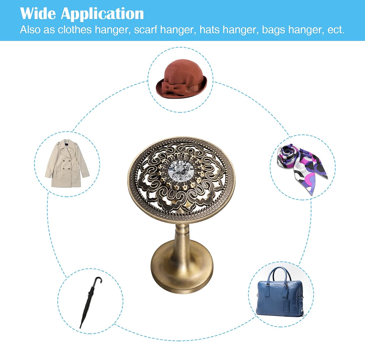 2 Pack Curtain Holdbacks, KENOBEE Window Drapery Wall Mounted Tieback Hooks Antique Engraved Floral Plate Vintage Retro Decorative Metal Hangers Tassel Holders for Home Office Balcony, Bronze A : Home & Kitchen