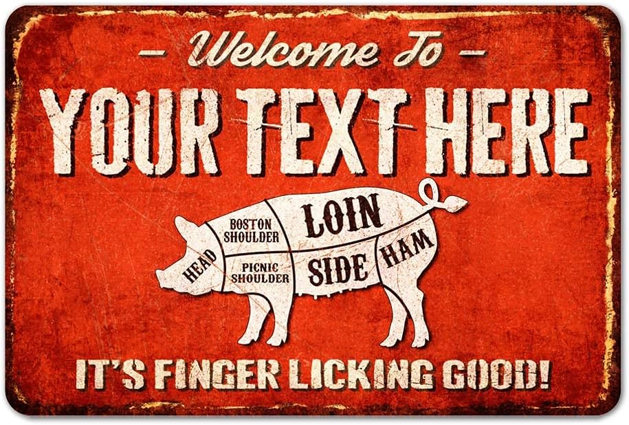 Personalized BBQ Pit Smokehouse Sign Patio Decor Outdoor Bar Home Bar Barbeque Custom Sign 12x18 112180076001