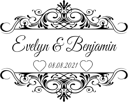 Miniatura 2 de Calcomanías de monograma para piso de boda, calcomanías de vinilo de boda, calcomanías personalizadas con nombre y fecha, calcomanías de boda,