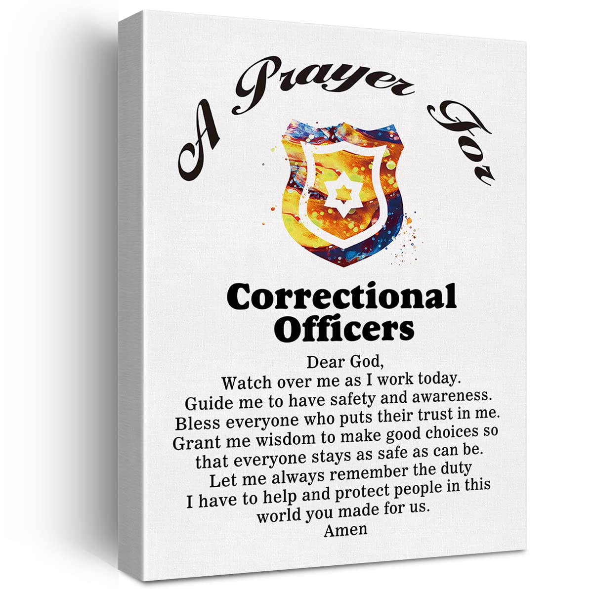 Amazon.com: LEXSIVO a Correctional Officer's Prayer Canvas Home Wall ...