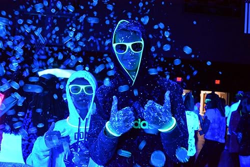 Miniatura 4 de Atomic Bubbles: Tekno Bubbles - Paquete de 2 (1 oro, 1 azul) - Botellas de 4 onzas, burbujas brillantes de luz negra UV, fiestas brillantes,