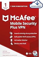 Vista 1 de Old Version McAfee Mobile Security Plus VPN 2021, 1 Phone or Tablet, Antivirus Software, Internet Security, 1 year - Download Code