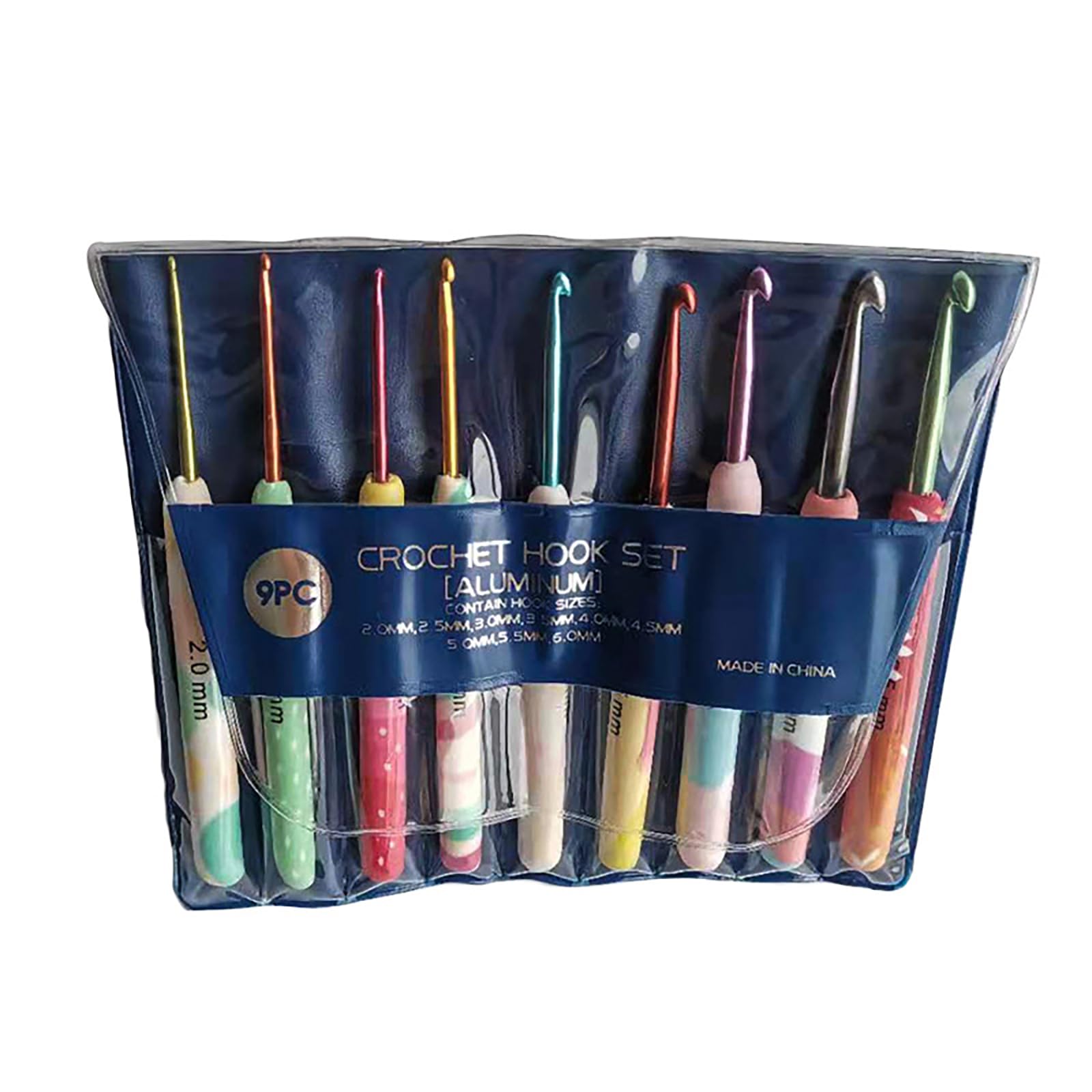 9Pcs Ergonomic Crochet Hook for Hobbyist Knitting 9 Size Knitting Hook Needle 2.0mm-6mm Beginner