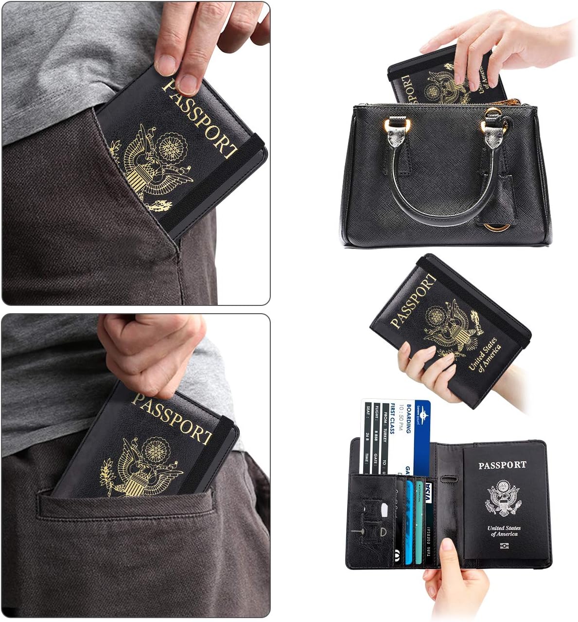 WALNEW RFID Passport Holder Cover Traveling Passport Case : Clothing, Shoes & Jewelry