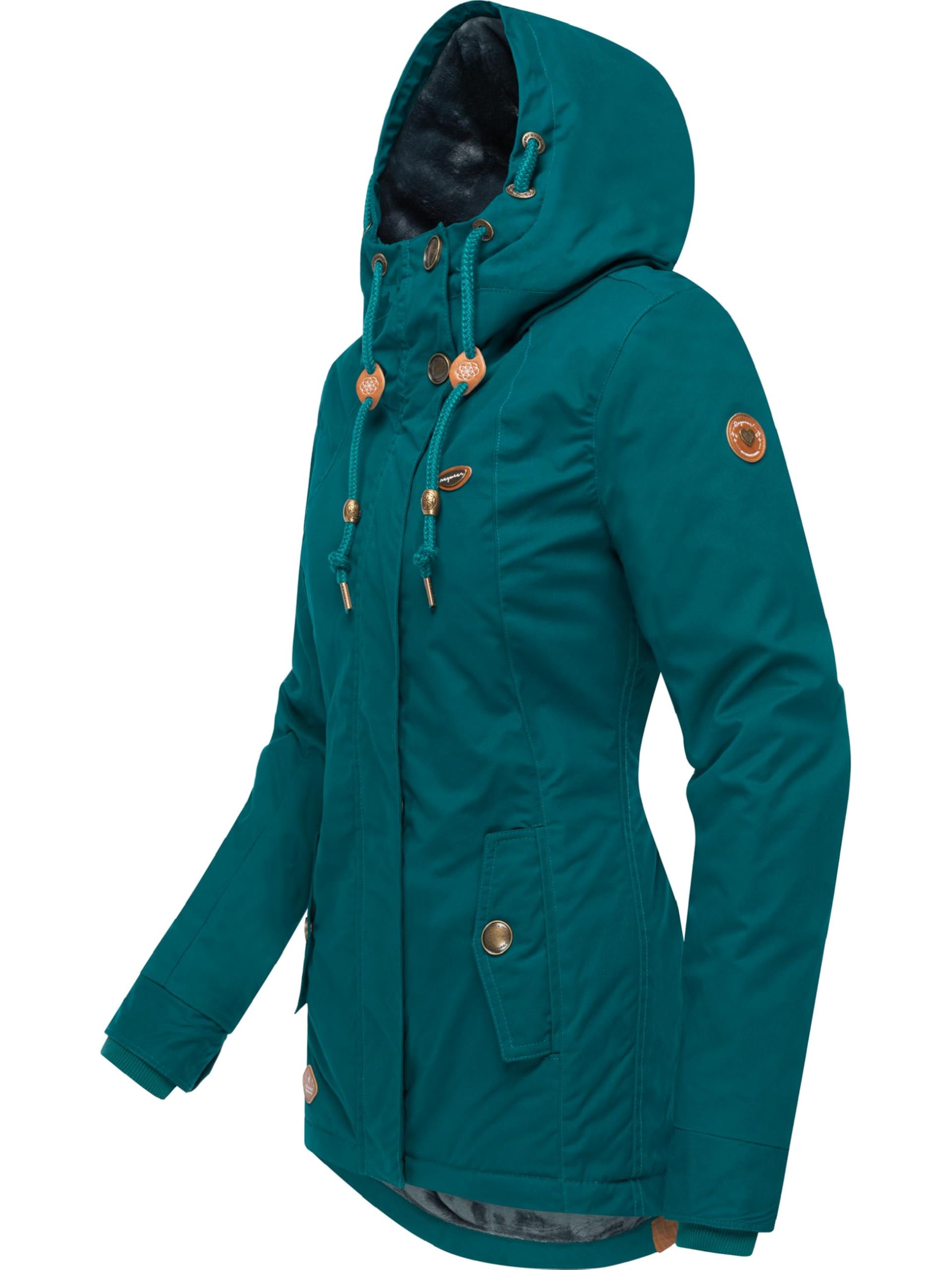 Ragwear Damen warme kurze Winterjacke mit Kapuze Monade Intl