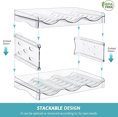 Miniatura 3 de loobuu Organizador apilable para botellas de agua para armario, refrigerador, soporte para botellas de agua, organización y almacenamiento de