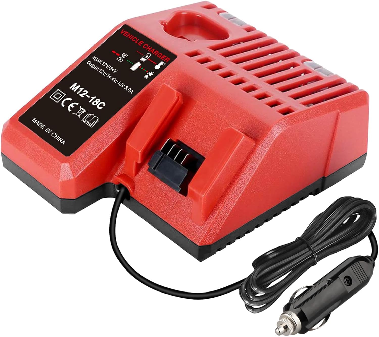 Repuesto para cargador de batería Milwaukee, cargador de coche rápido portátil para Milwaukee 12V 18V M12 M18 XC 48-59-1812 48-11-1820 48-11-2402 48-11-1840 48-11-1850 48-11-1850 48-11-1850 2 48 - 11