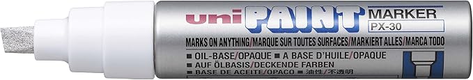 Uni-ball PX-30 - Rotulador marcador de punta ancha biselada, color plata