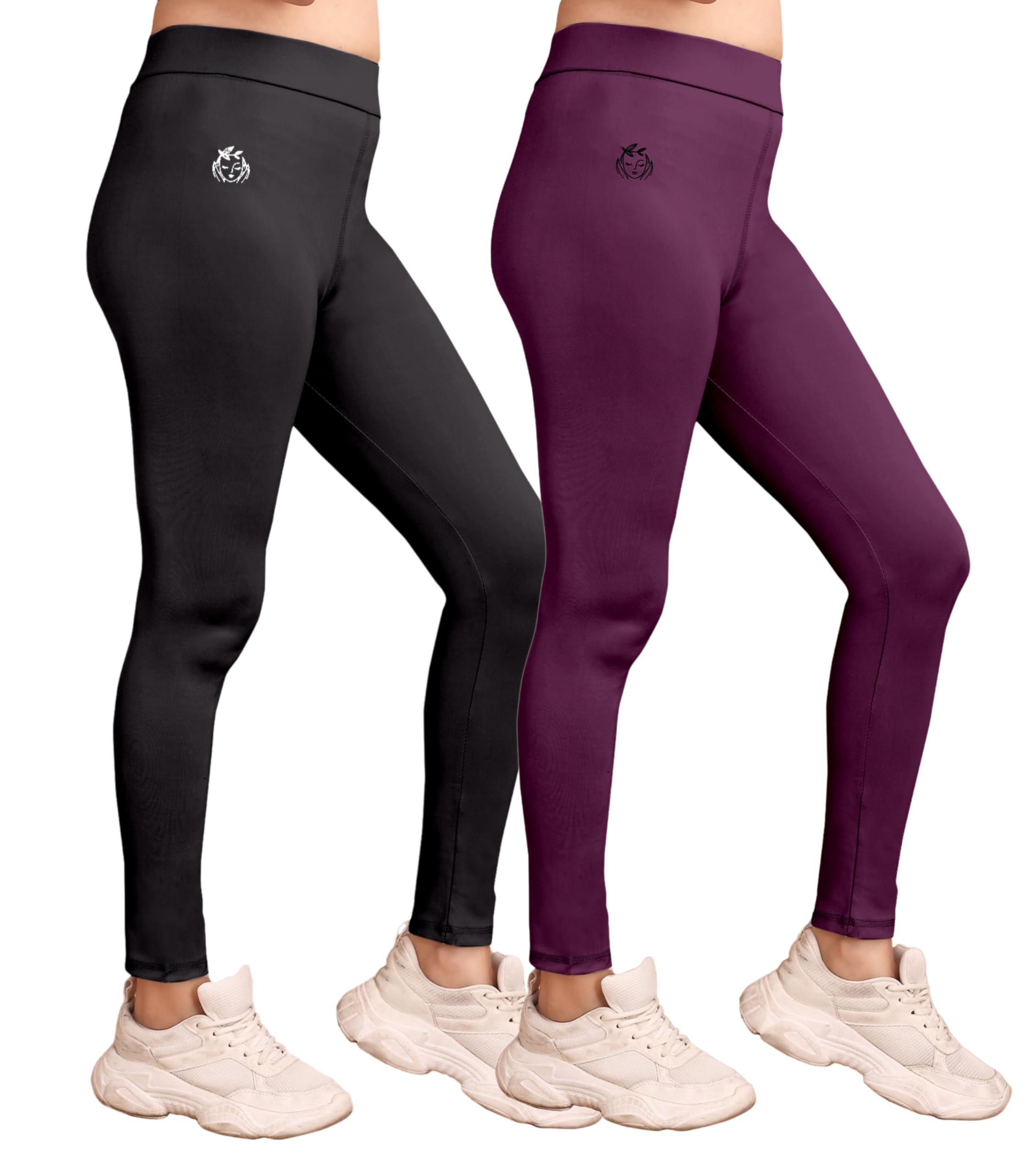 Mid Rise Yoga Pant for Womens, Polyester Blend Slim Fit Track Pant, Gym wear Pant Workout Leggings for Womens & Girls, Pack of 2 Combo-picture-40