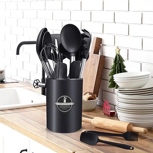 Miniatura 5 de KSENDALO Juego de 26 utensilios de cocina de silicona, resistentes al calor, espátulas, cucharas, batidores, pinzas, no tóxicos, juego de