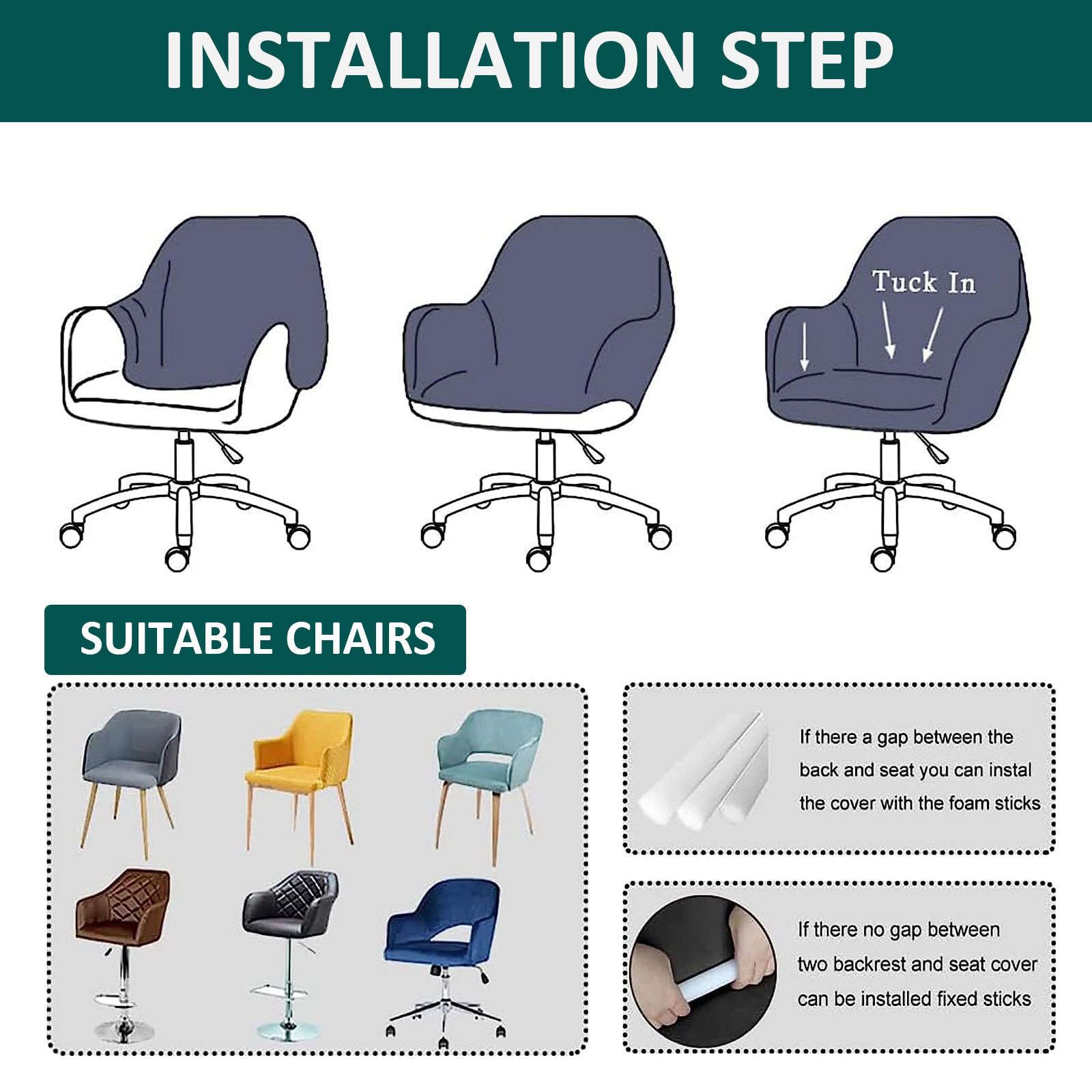 Fondo per Silla de Comedor con reposabrazos Fundas Modernas per sillas con Respaldo Curvo extraíble Funda per Silla per Comedor (Grigio a 6 Pezzi)