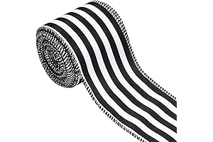 Striped Christmas Ribbon: Festive Black and White Garland for Unforgettable Holiday Decor