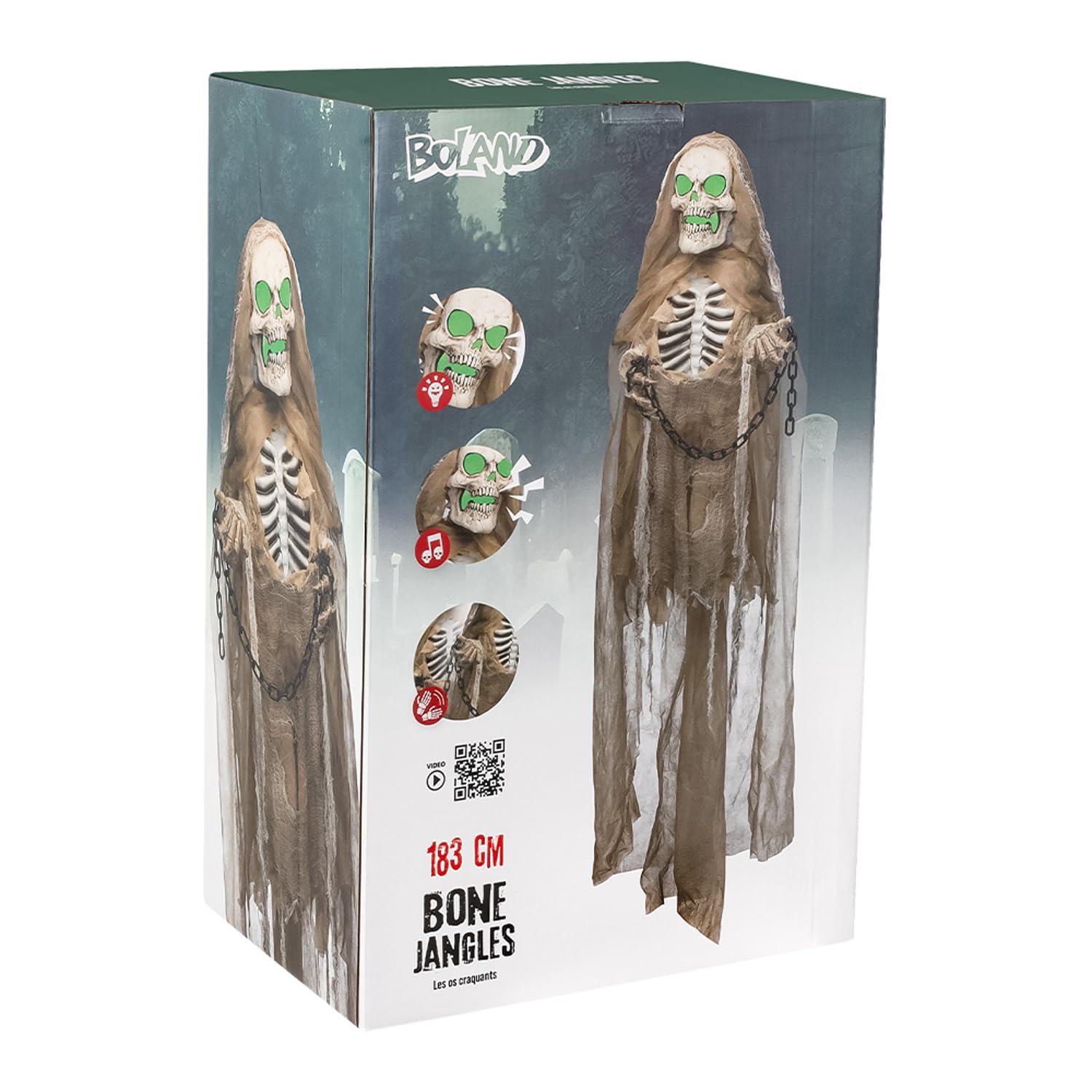 Boland - Interaktive Halloween Hängedeko | gruselige Horror Dekoration, Figur zum Aufhängen für Karneval und Mottoparty