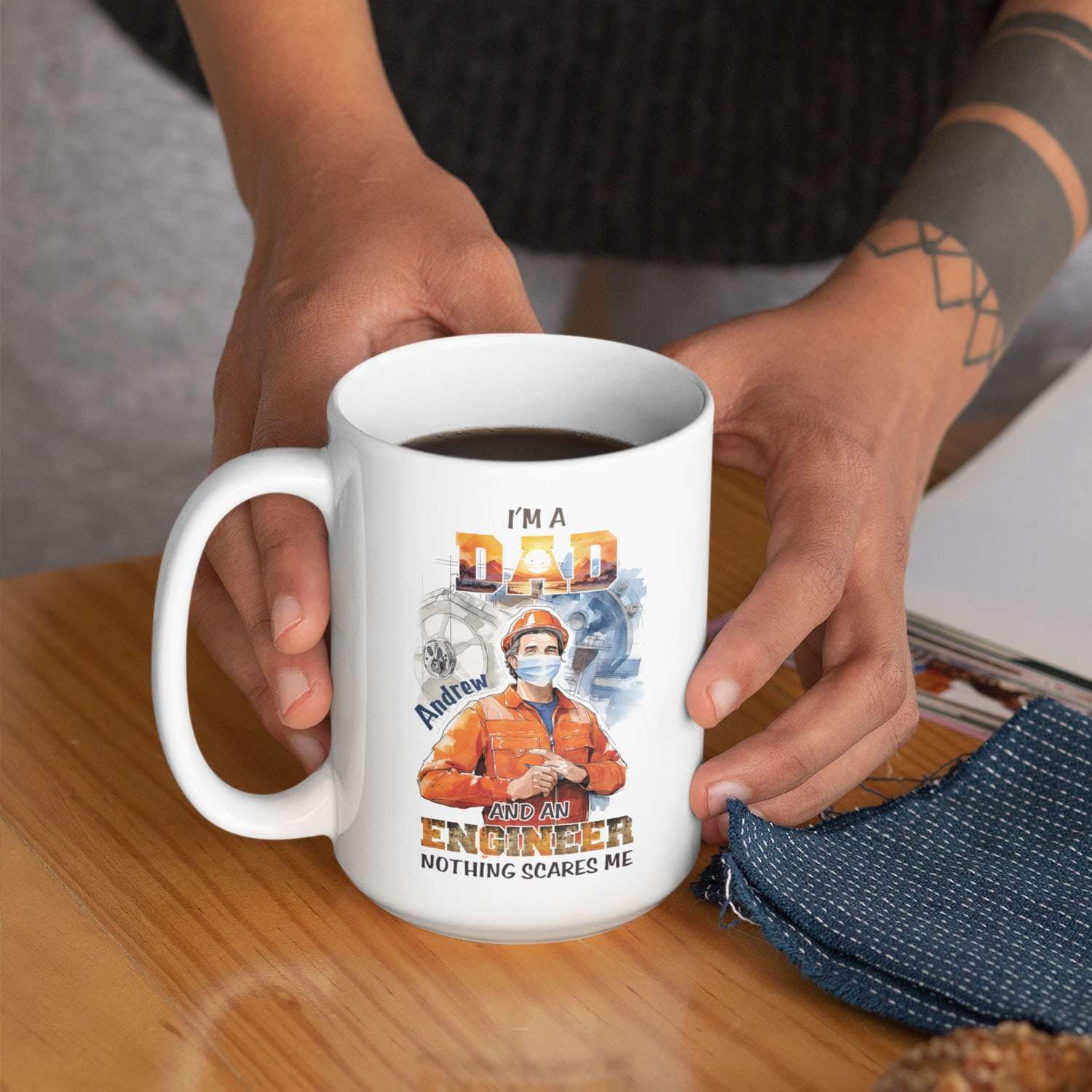 Amazon.com: Custom Dad Engineer Ceramic Mug, Personalized Name Engineer  Themed White Cup, Unique Gears Design Mug 11oz 15oz, Customized Mechanical Engineer  Coffee Cup, Engineer Mug Gift For Men : Home & Kitchen