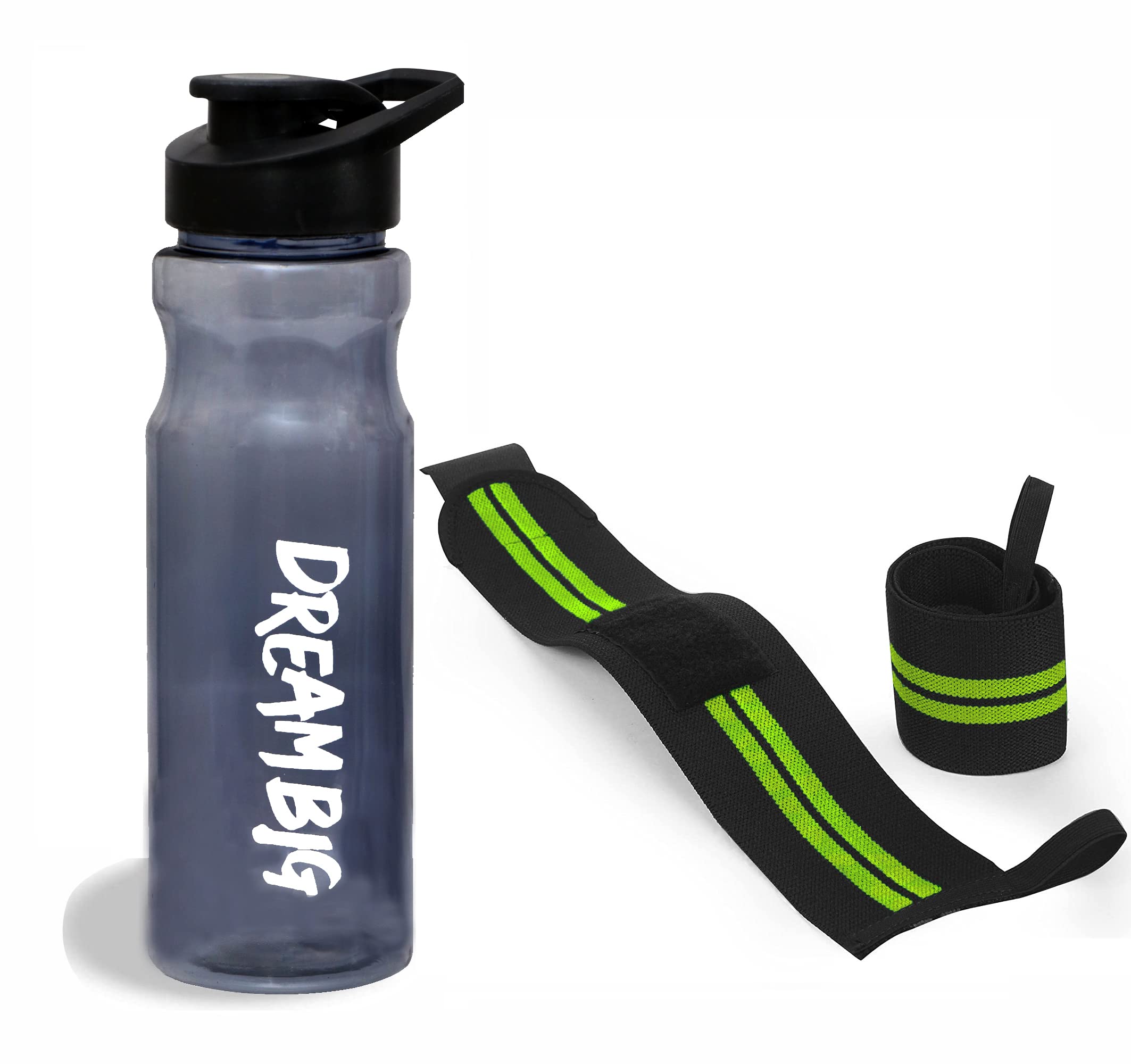 TRUE INDIAN Fitness Combo of Gym Water Bottle with Wrist Band Gym Workout| Weight Lifting | Sports (BPA Free Gym Shaker Bottle 600 ml) | Stylish Sipper with Wrist Support Band for Men & Women. (Green)-image-32