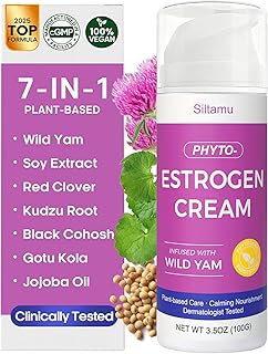 Natural Estrogen Cream for Women – Phytoestrogen Moisturizer with Pueraria Mirifica, Soy Isoflavones & Shea Butter – Hydrating & Firming Skin Care for Menopause Support, Dry Skin Relief 3.5 oz