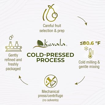 Kevala Avocado Oil Cold Pressed | NonGMO Project Verified & Kosher | Multipurpose for High Smoke Point Cooking, Roasting, Sauteing & Skin Moisturizing Ideal Kitchen Staple 64 Fl Oz (Pack of 1)